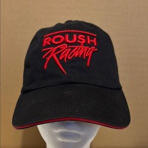 Roush Racing Black baseball hat Cap with Red Embroidery OS Velcro
